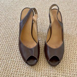 Hermes sling back heeled sandal (7)